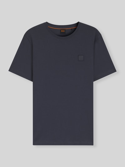 BOSS Orange T-shirt o kroju regular fit z czystej bawełny model „TALES” Granatowy 2