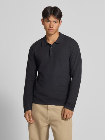 JACK & JONES Slim Fit Poloshirt mit Label-Detail Modell 'AUSTIN' BLACK 4