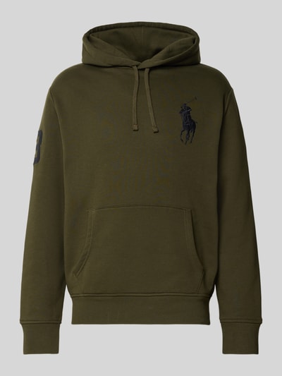 Polo Ralph Lauren Hoodie met logostitching en kangoeroezak Olijfgroen - 2