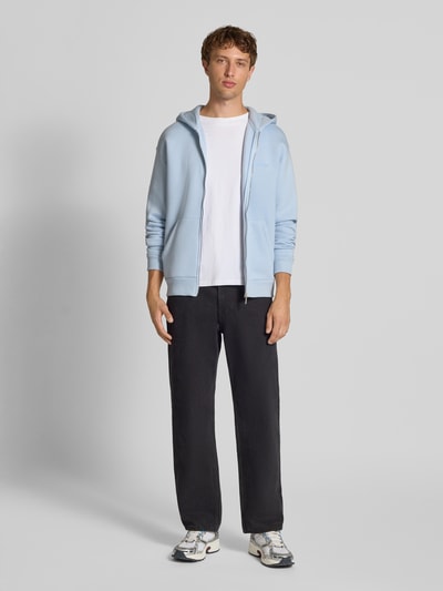 REVIEW Regular Fit Sweatjacke mit Logo-Applikation Eisblau 1