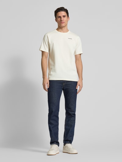 Knowledge Cotton Apparel Regular Fit T-Shirt mit Label-Print Offwhite 1