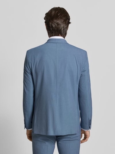 Männermodel trägt Regular Fit Anzugjacke mit Viskose-Anteil von HECHTER PARIS in Blau, Rückenansicht, Ganzkörperansicht Rückansicht