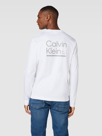 CK Calvin Klein Longsleeve aus Baumwolle mit Label-Detail Weiss 5