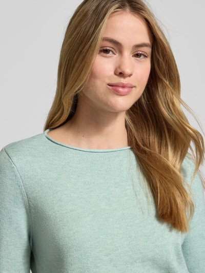 Christian Berg Woman Sweter z dzianiny z dekoltem w łódkę Jasnoturkusowy melanż 3