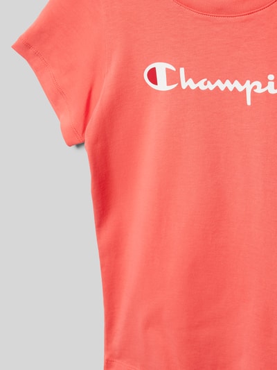 CHAMPION T-Shirt mit Label-Print Koralle 2