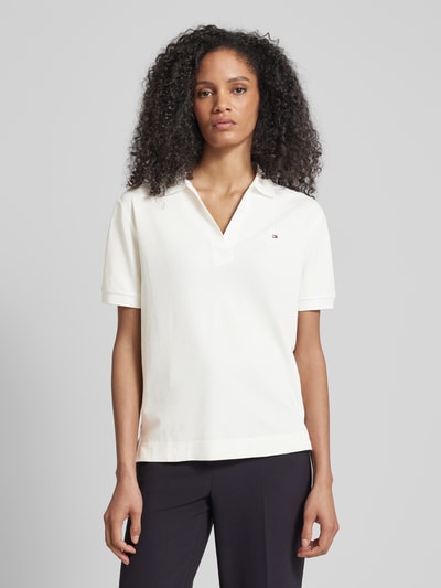 Tommy Hilfiger T-Shirt mit Tunikakragen Ecru 4