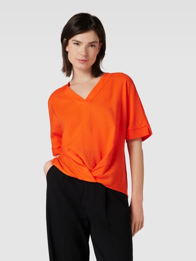 Christian Berg Woman Blouseshirt van viscosemix met V-hals Oranje - 4