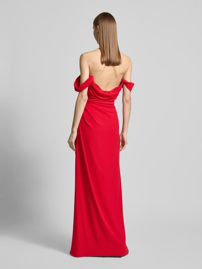 Vera Wang Bride Abendkleid mit seitlicher Raffung Modell 'BORIE' Rot 5