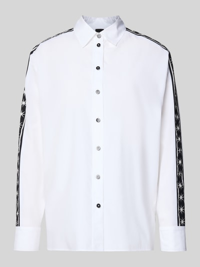 Marc Cain Bluzka koszulowa o kroju regular fit z nadrukiem z motywem Biały 2