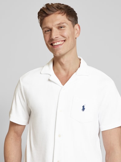 Polo Ralph Lauren Koszula casualowa o kroju slim fit z rękawem o dł. 1/2 Biały 3