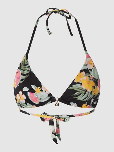 Banana Moon Bikinitop met all-over motief, model 'Rico Wailani' Zwart - 2