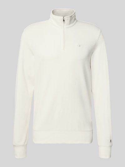 Produktfoto, Sweatshirt mit Stehkragen und Reißverschluss von CHAMPION in Weiß, Baumwoll-Mix, Regular Fit, Label-Stitching, glatte Textur