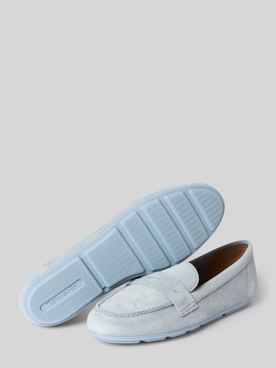 Productfoto, Loafer aus echtem Veloursleder van Tamaris dames loafers look: effen, afgeronde punt, plat, comfortmodel/open, geprofileerde gestructureerde zool, materiaalverwerking: velours, materiaal: echt leer