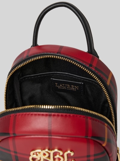 Lauren Ralph Lauren Plecak ze szkocką kratą i aplikacją z logo Bordowy 5