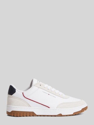 Tommy Hilfiger Sneakersy z naturalnej skóry z napisem z logo Biały 3