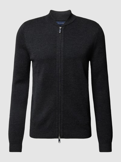 Christian Berg Men Strickjacke mit Zweiwege-Reißverschluss Anthrazit meliert 2