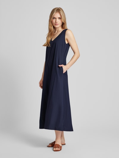 ROBE LÉGÈRE Midi-jurk met V-hals Marineblauw - 1