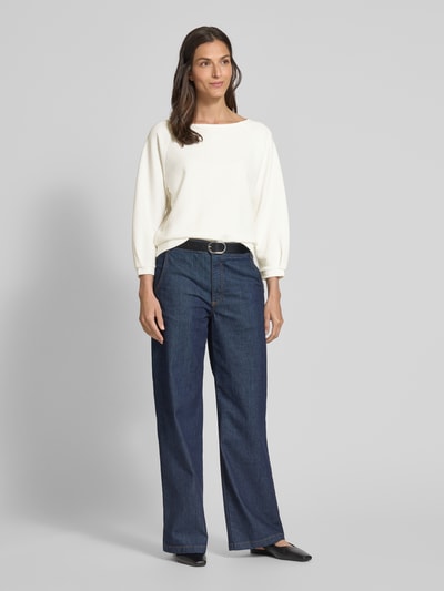OPUS Sweatshirt mit U-Boot-Ausschnitt Modell 'Gasba' Offwhite 1