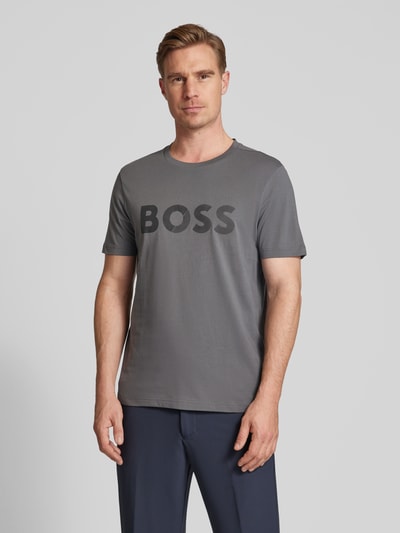 BOSS Green T-Shirt mit Label-Print Anthrazit 4