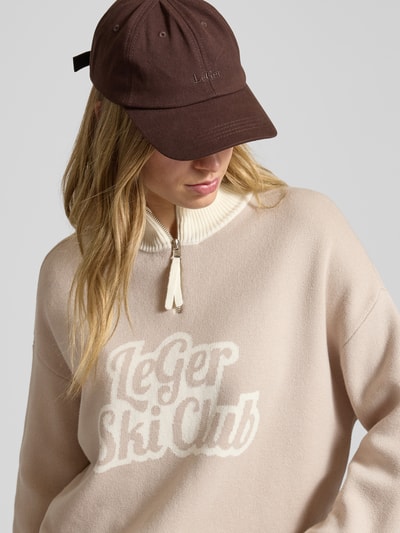 LeGer by Lena Gercke Oversized Strickpullover mit Stehkragen Modell 'Charis' Beige 3