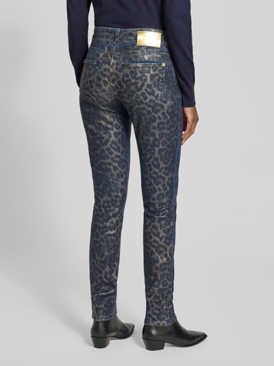 MAC Slim fit jeans met knoop- en ritssluiting Blauw - 5