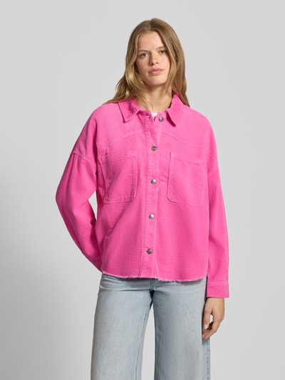 Only Kurtka sztruksowa o kroju regular fit z czystej bawełny model ‘LATY-BITTEN’ Mocnoróżowy 4