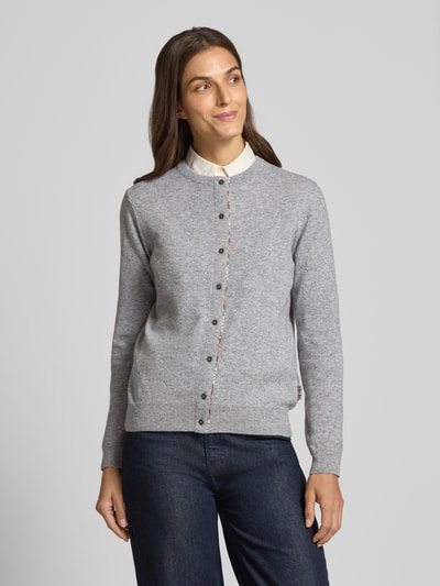 Barbour Regular Fit Strickjacke aus Woll-Baumwoll-Mix Modell 'PENDLE' Hellgrau Melange 4