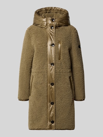 Frieda & Freddies Płaszcz z futerka z kapturem i wpuszczanymi kieszeniami model ‘HAZEL’ Khaki 2