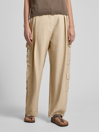 Mango Hose aus Viskose-Mix in unifarbenem Design Modell 'UTAH' Beige 4