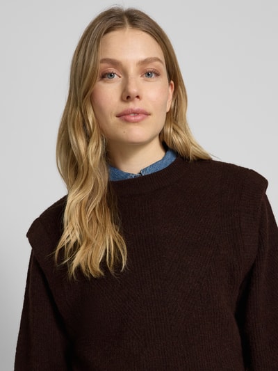 Scotch & Soda Gebreide pullover met ribboorden Chocoladebruin - 3