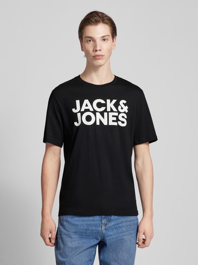 Jack & Jones T-Shirt mit Label-Print Modell 'CORP' Black 4