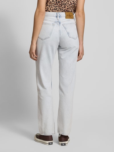 Calvin Klein Jeans High waist straight leg jeans van puur katoen Lichtblauw - 5