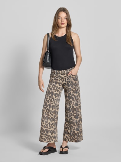 Buena Vista Broek met verkorte pasvorm, model 'Italy Palazzo' Beige - 1