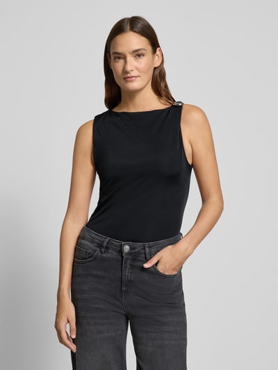 HUGO Slim fit top van pure viscose, model 'DASTASY' Zwart - 4