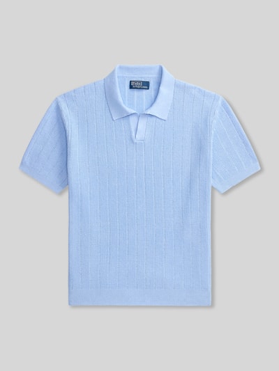 Polo Ralph Lauren Relaxed Fit Poloshirt aus reinem Leinen Hellblau 2