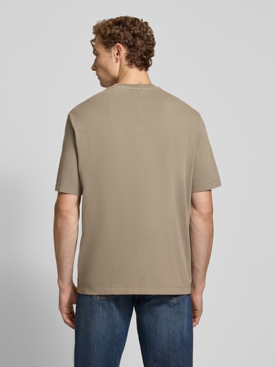 Armani Exchange Relaxed Fit T-Shirt aus reiner Baumwolle mit Logo-Print Taupe 5