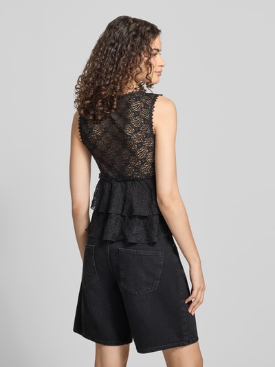REVIEW Top aus Spitze mit V-Ausschnitt Black 5