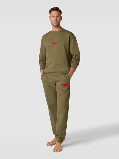 HUGO CLASSIFICATION Sweatpants mit Label-Print Oliv 1