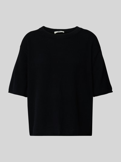 0039 Italy Bluzka z dzianiny z mieszanki kaszmiru model ‘Ines’ Czarny 2