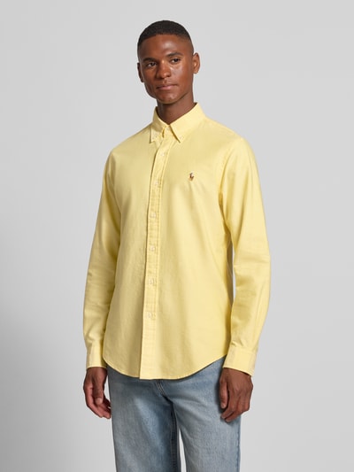 Polo Ralph Lauren Regular fit vrijetijdsoverhemd met logostitching, model 'Cub' Geel - 4