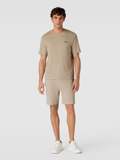 BOSS Regular Fit Shorts mit Label-Stitching Beige 1