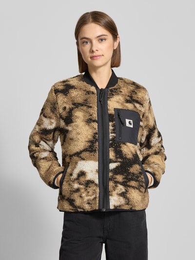 Carhartt Work In Progress Fleecejacke im Allover-Look mit Reißverschluss Modell 'Janet' Sand 4