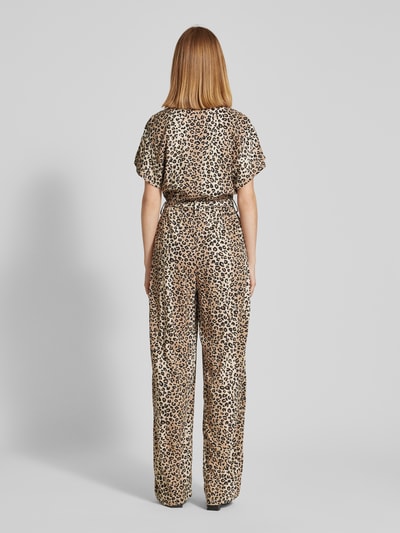 Vila Jumpsuit met overhemdkraag, model 'Violine' Lichtbruin - 5