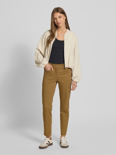 Luisa Cerano Hose mit rückseitigen Teilungsnähten Camel 1