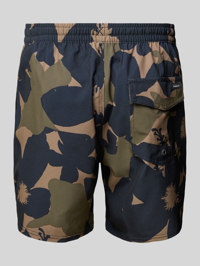 Quiksilver Zwembroek met klepzak aan de achterkant, model 'SURFSILK' Olijfgroen - 3