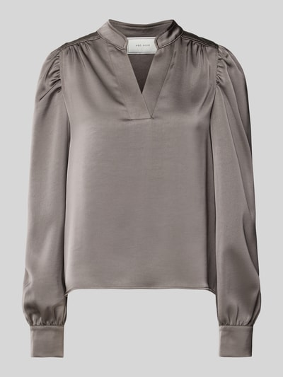 Neo Noir Regular Fit Bluse mit V-Ausschnitt Modell 'Rosslyn' Taupe 2