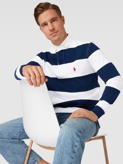 Polo Ralph Lauren Poloshirt mit Label-Stitching Modell 'RUGBY' Marineblau 3