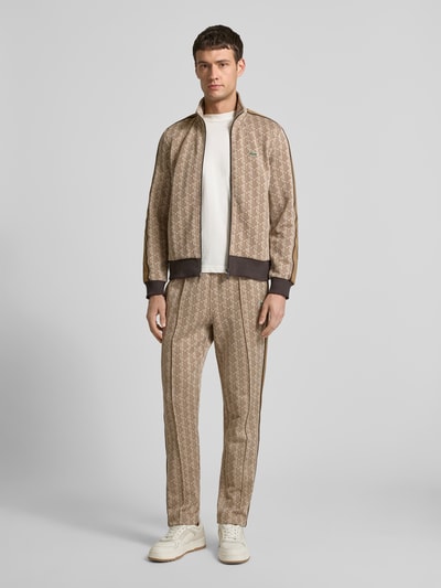 Lacoste Regular Fit Sweatjacke mit Baumwoll-Anteil Beige 1