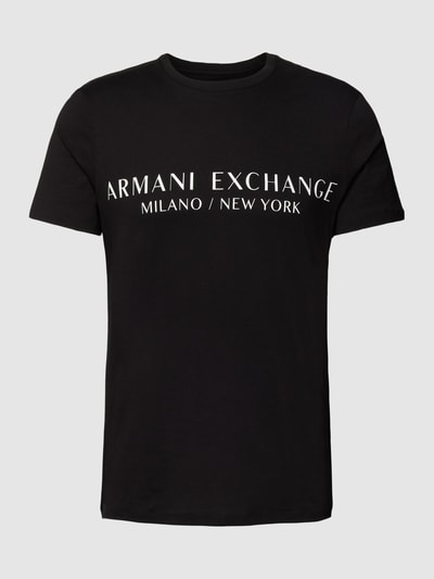 ARMANI EXCHANGE T-Shirt mit Label-Print Modell 'milano/nyc' Black 2