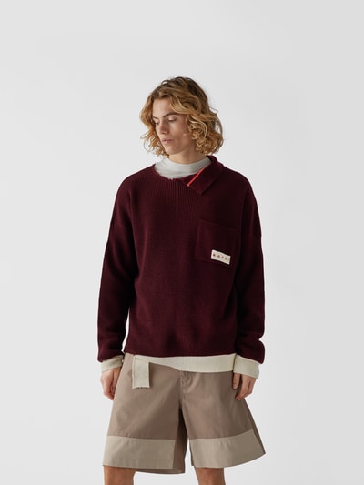 Marni Pullover im Destroyed-Look Bordeaux 4